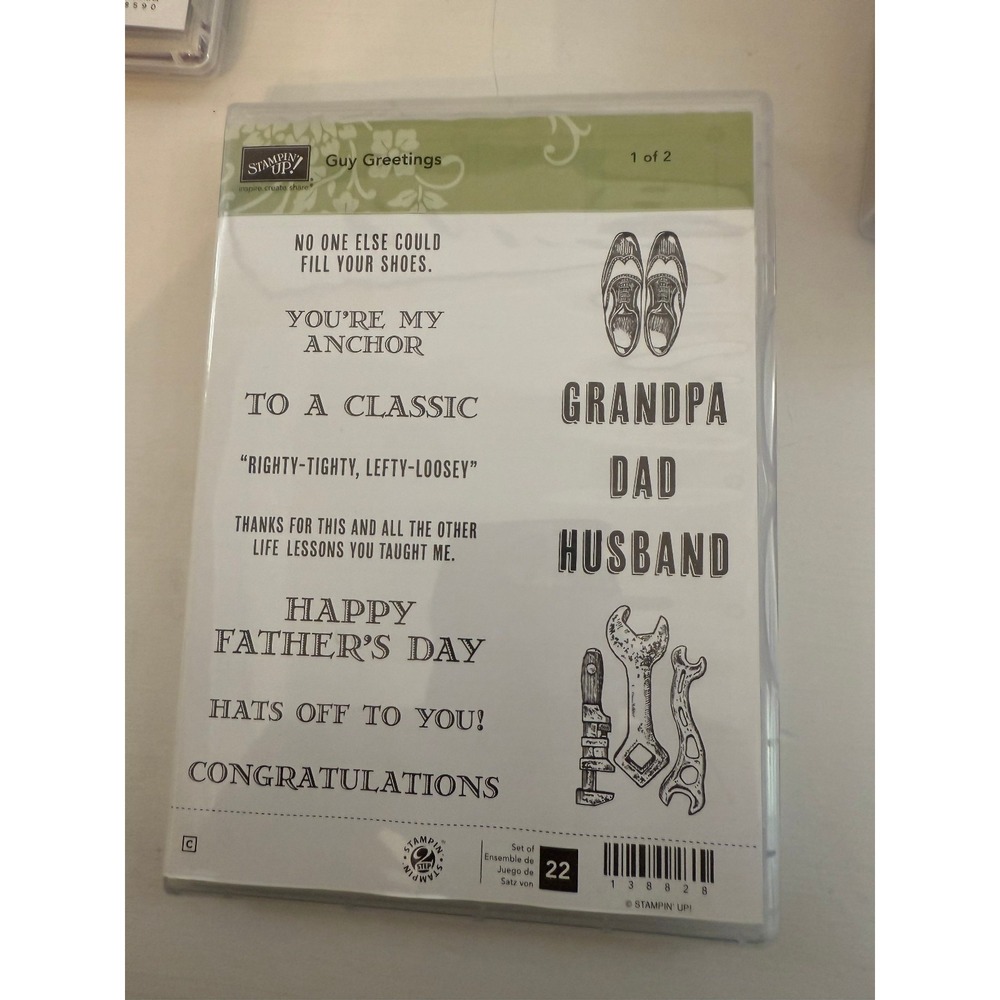 Stampin' Up! LOT 6 Stamp Sets Die cut Rubber Clings Dies Retired Dad Father - Picture 7 of 11